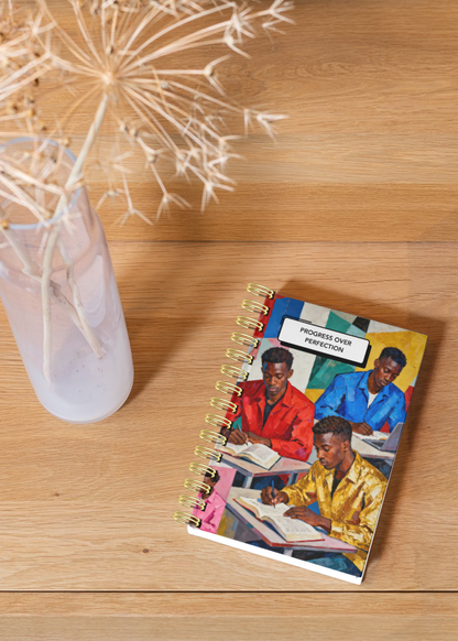 "Progress Over Perfection" - A5 Notebook, 200 Pages with 100gsm, Wire-bound for Notes/ Studying/ Writing