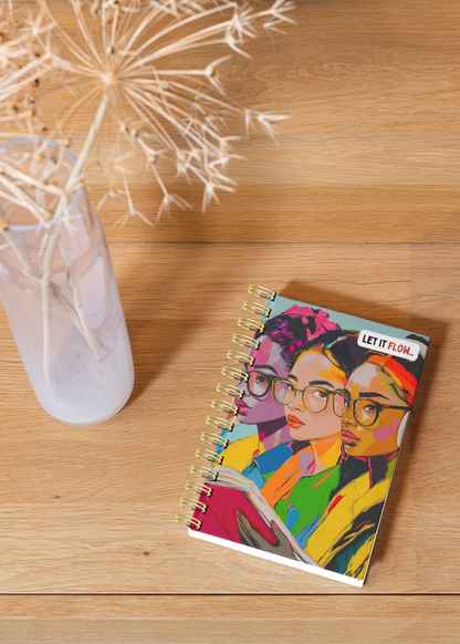 "Let it Flow" - A5 Notebook, 200 Pages with 100gsm, Wire-bound for Notes/ Studying/ Writing